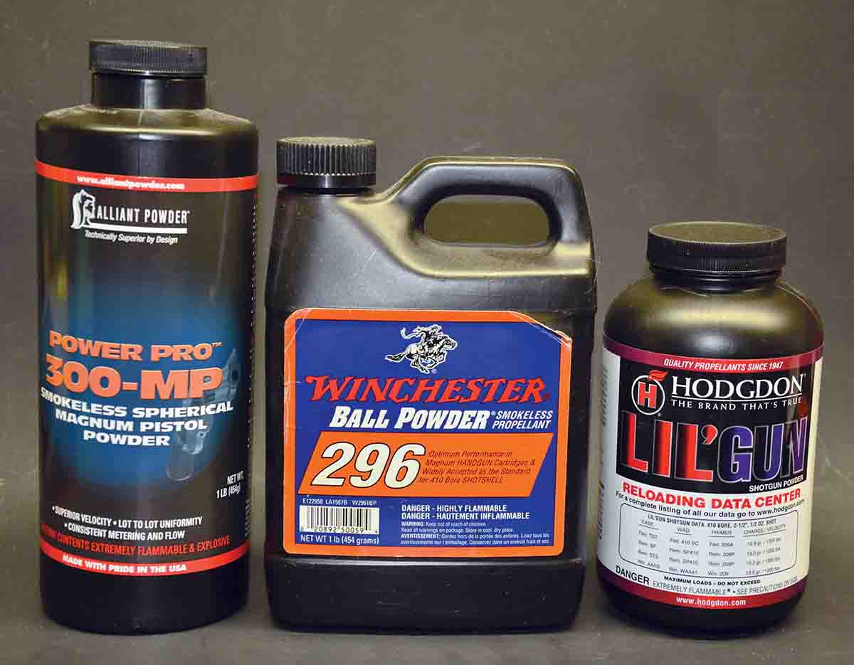 Power Pro 300-MP, Winchester 296 and Hodgdon Lil’Gun are excellent powders for the .22 WCF Improved.